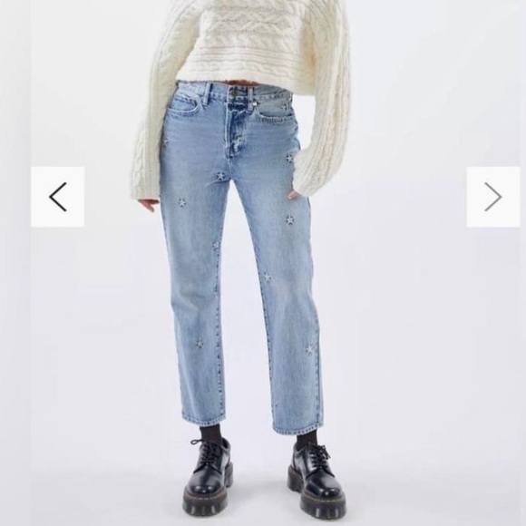 • Pistola • Women’s Charlie Embroidered Star Jeans 
Supernova Wash / Blue 26 - Picture 2 of 6